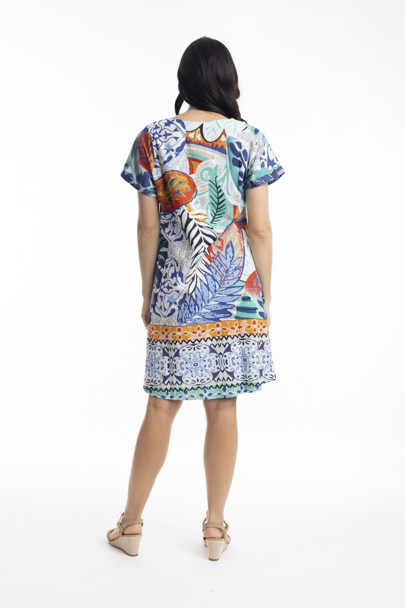 "Cayman" Reversible Short Sleeve Dress By Orientique Naturally Australian