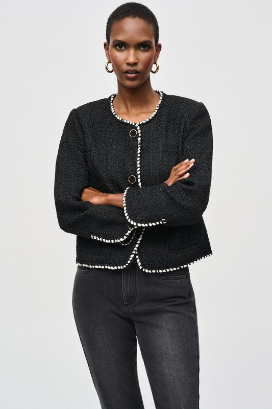 Boucle Jacket with Contrast Trim by Joseph Ribkoff