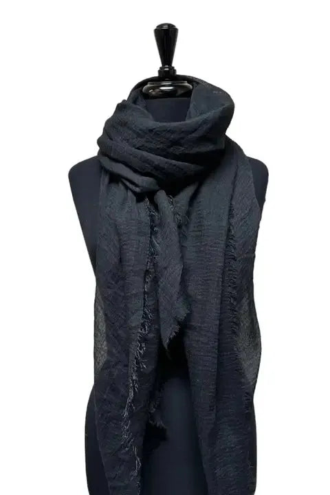 Solid Colour Gauze Scarf in White or Black