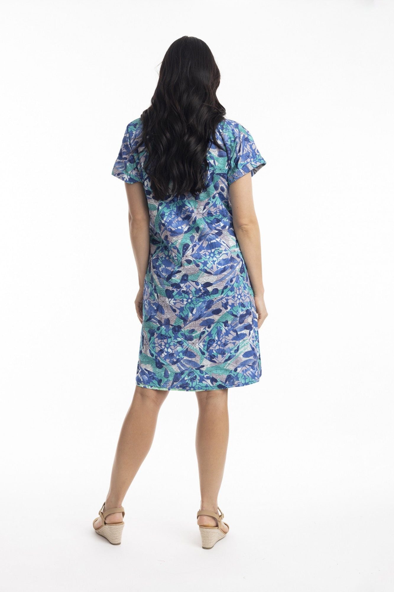 "Cayman" Reversible Short Sleeve Dress By Orientique Naturally Australian