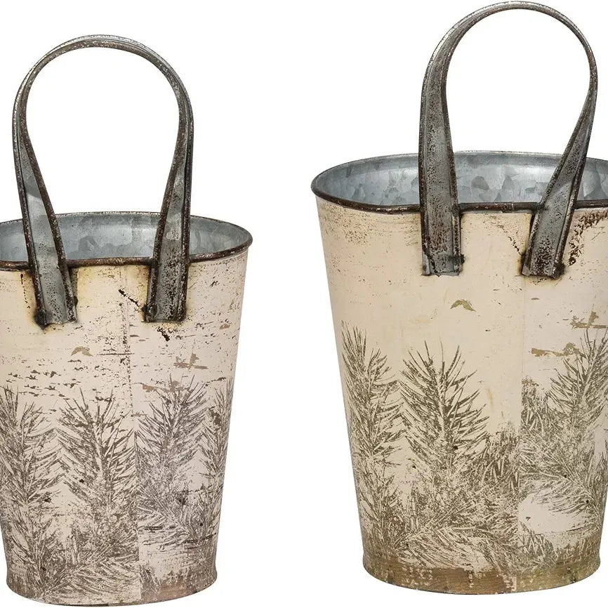 Farmhouse Tin Buckets - Farm Fresh Christmas Trees