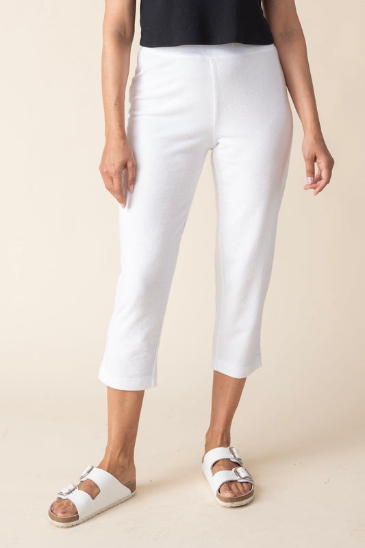 White Cotton Capri Pants in White by Habitat Clothes