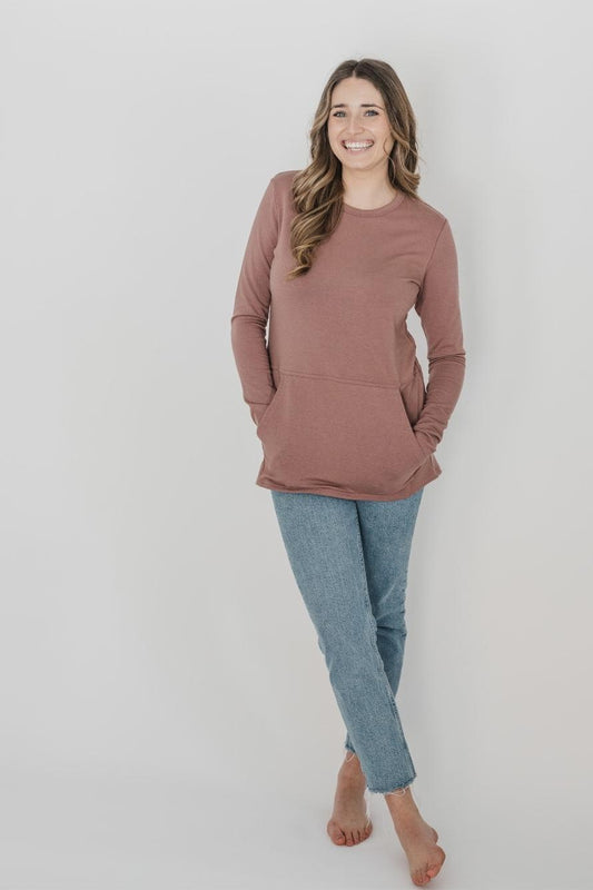 Hillside Sweater in Mauve by Blondie Apparel