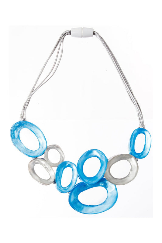Zsiska Design - Halos Necklace 8 Beads Magnet Closure - Blue Ocean