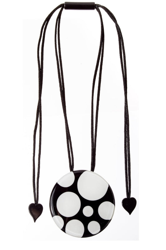 Zsiska Design - Black and White Circle Pendant Necklace