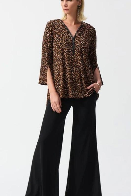 Silky Knit Animal Print Fit and Flare Tunic by Joseph Ribkoff