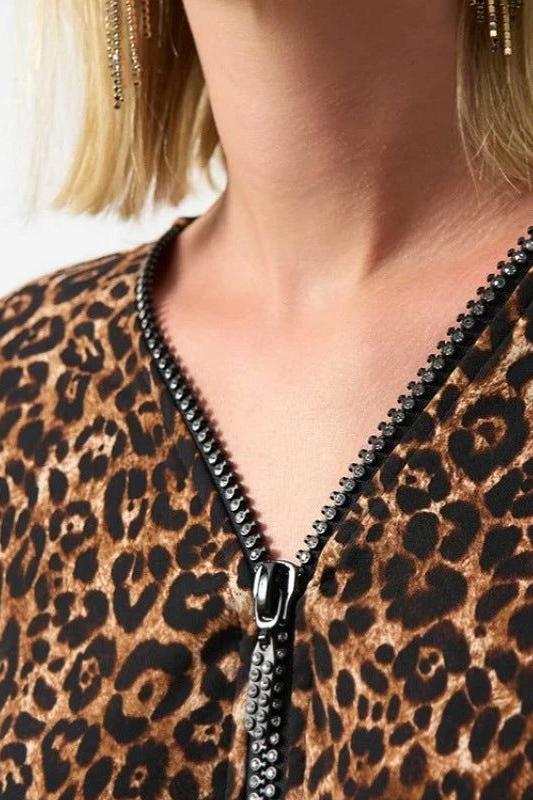 Silky Knit Animal Print Fit and Flare Tunic by Joseph Ribkoff