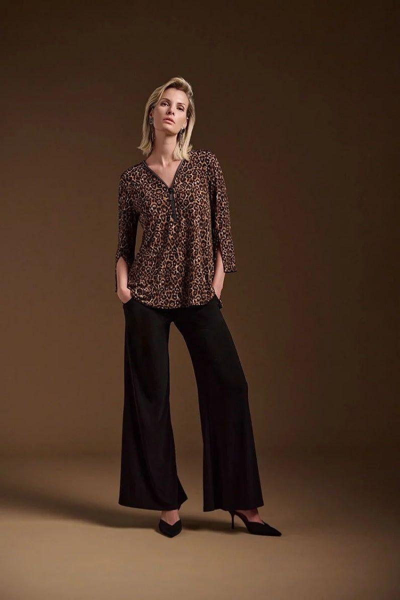 Silky Knit Animal Print Fit and Flare Tunic by Joseph Ribkoff