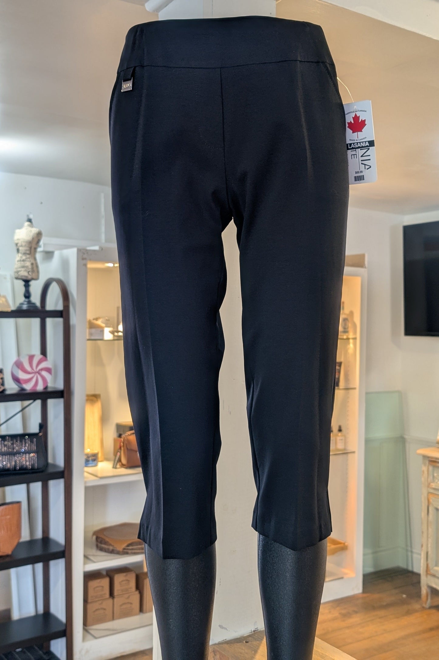 Petite - Capri Pant in Black by Lasania 9064P