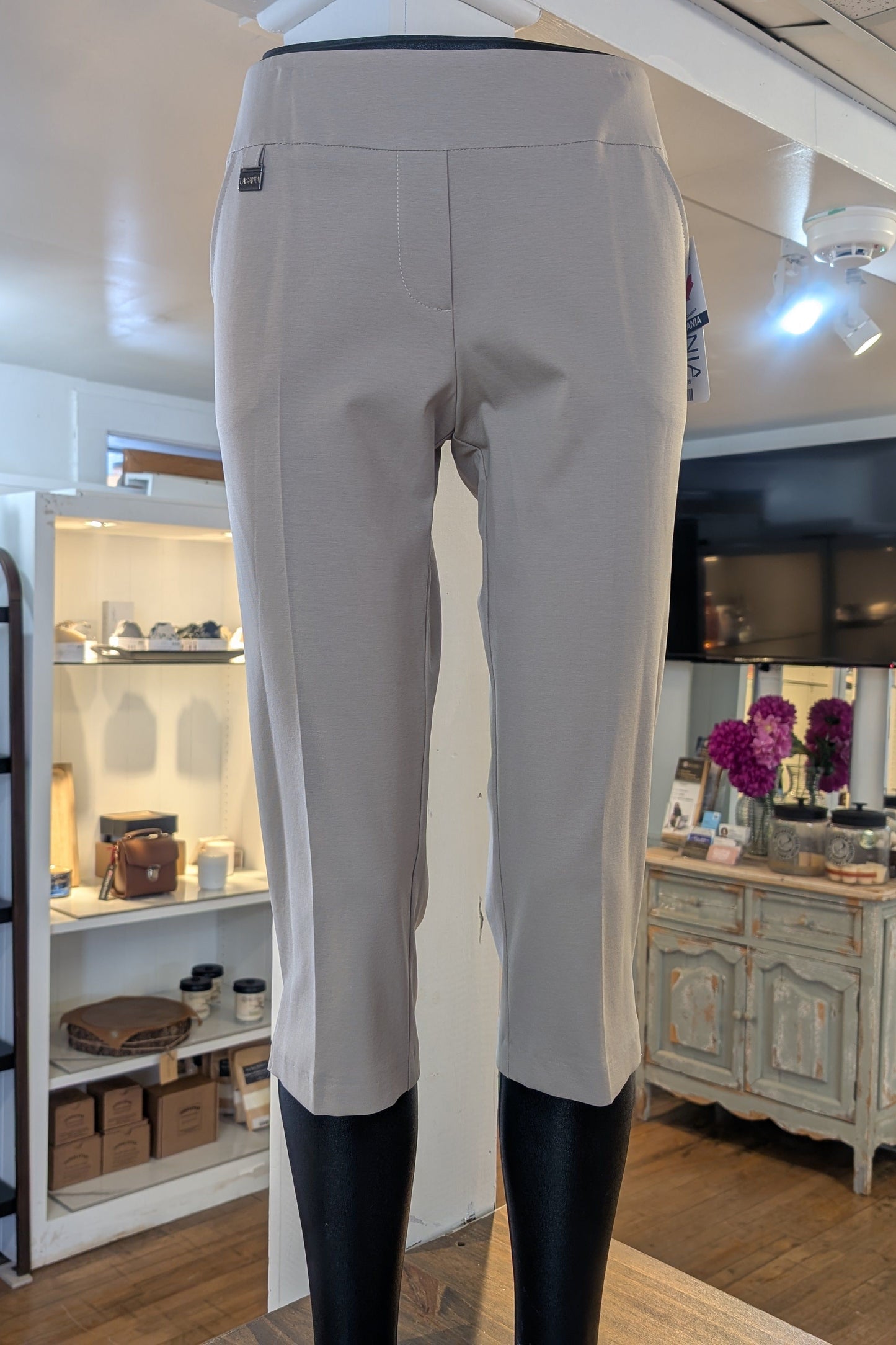 Petite - Capri Pant in Beige by Lasania 9064P