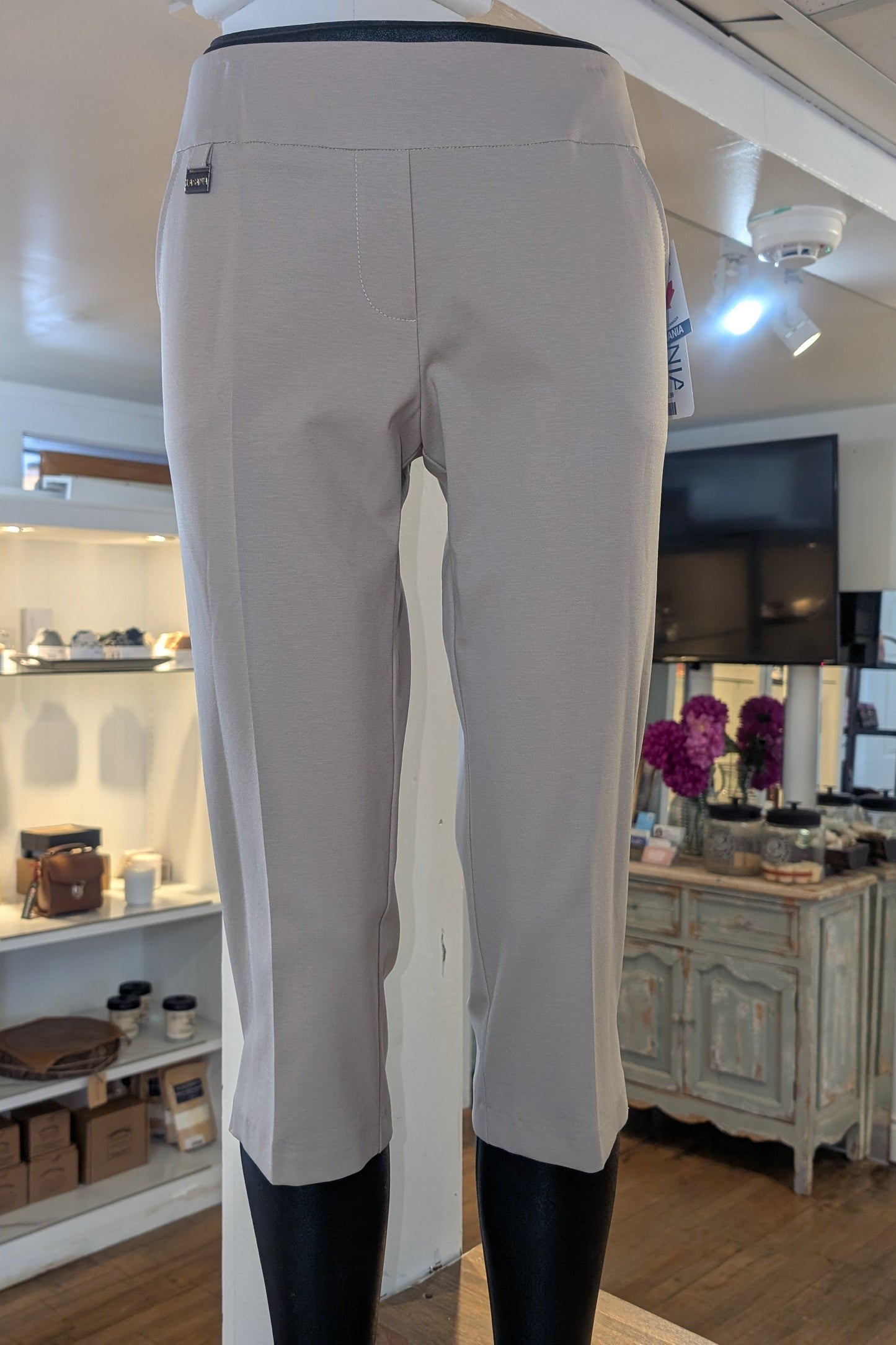 Petite - Capri Pant in Beige by Lasania 9064P