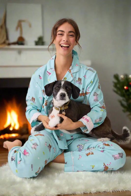 Spaw Day Flannel PJ Set in Mint Green by P.J. Salvage