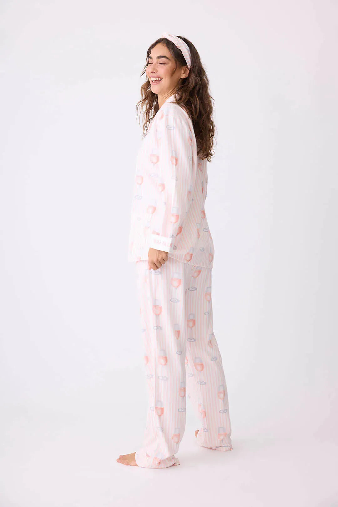 Rose All Day Flannel PJ Set in Pink Mist by P.J. Salvage