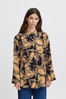 Ihuttara Button Up in Iced Coffee Flower by ICHI